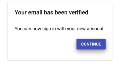 Verifizierung Erfolgsbildschirm
