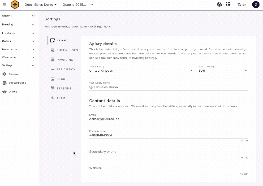 Konfiguracja linii matek