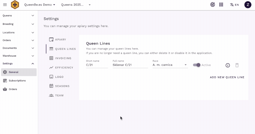 Konfiguracja linii matek