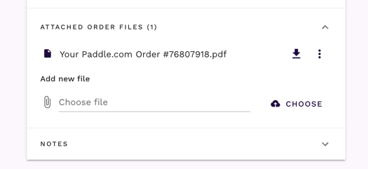 Sekcja plików zamówienia