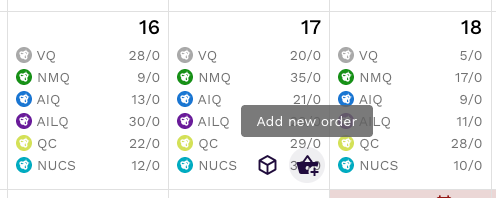 Akcje kalendarza wysyłek