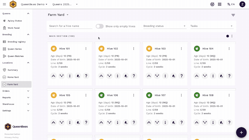 Dodaj nową matkę z partii w lokalizacji