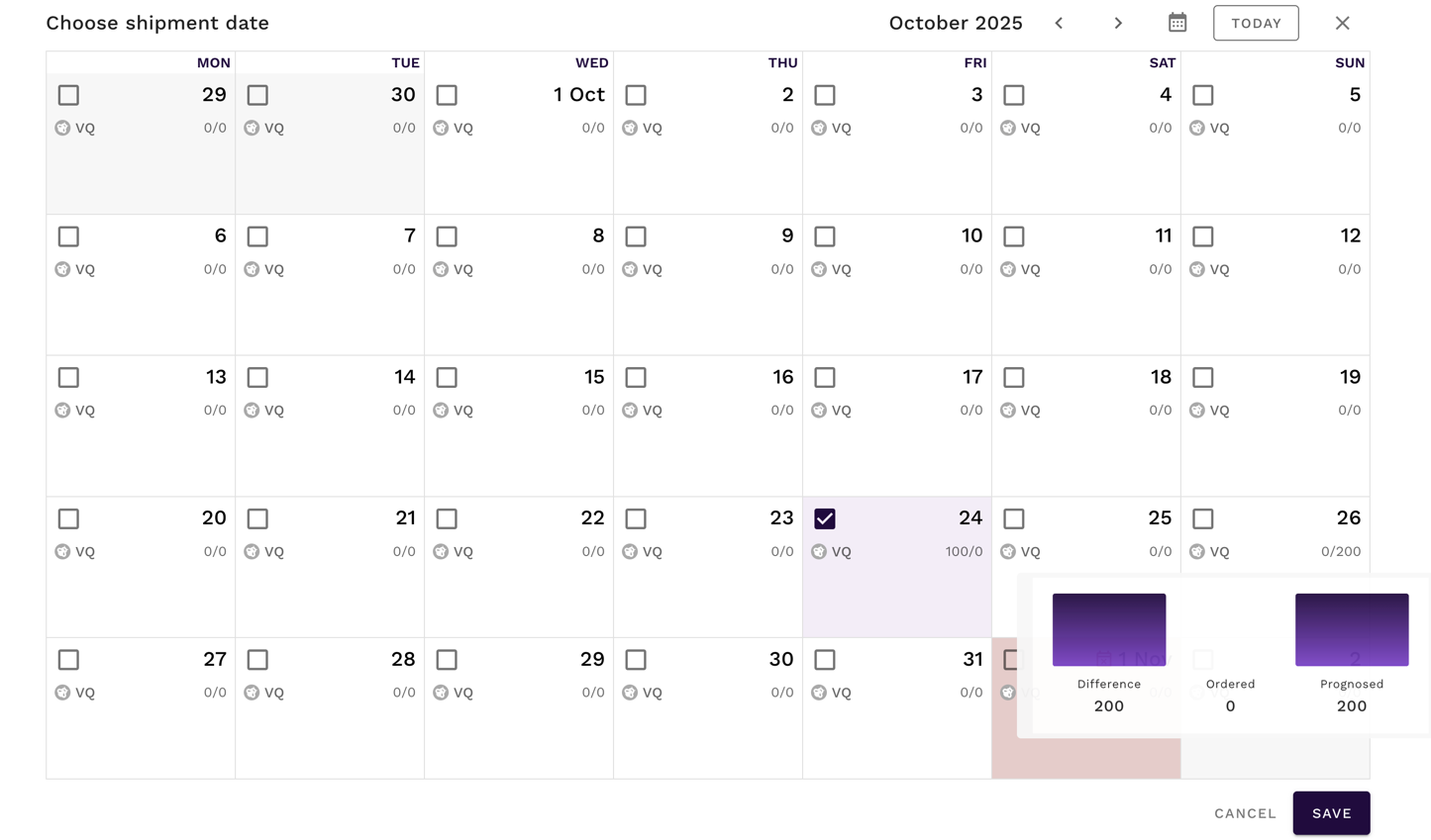 Serie Hodowlane - prognoza w kalendarzu wysyłki