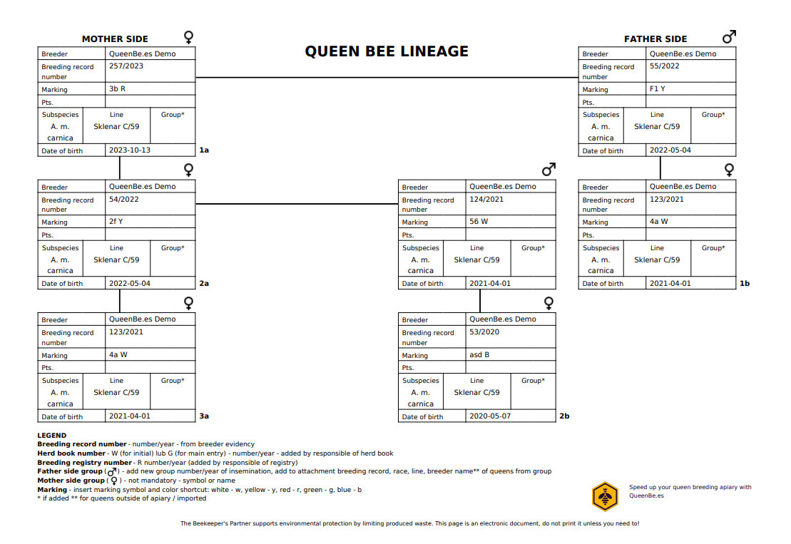 Przykład certyfikatu rodowodu