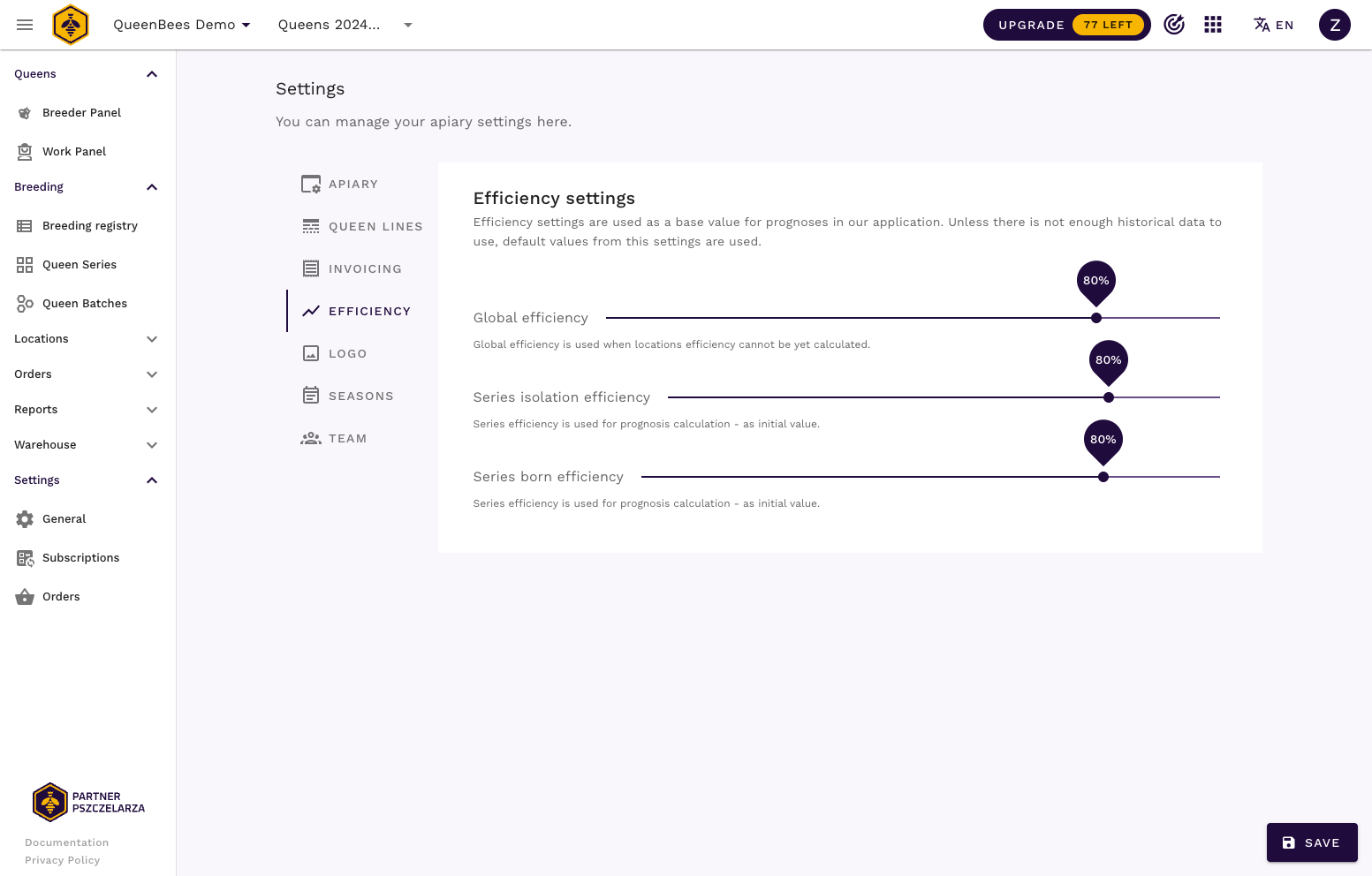 Impostazioni logo - pagina vuota
