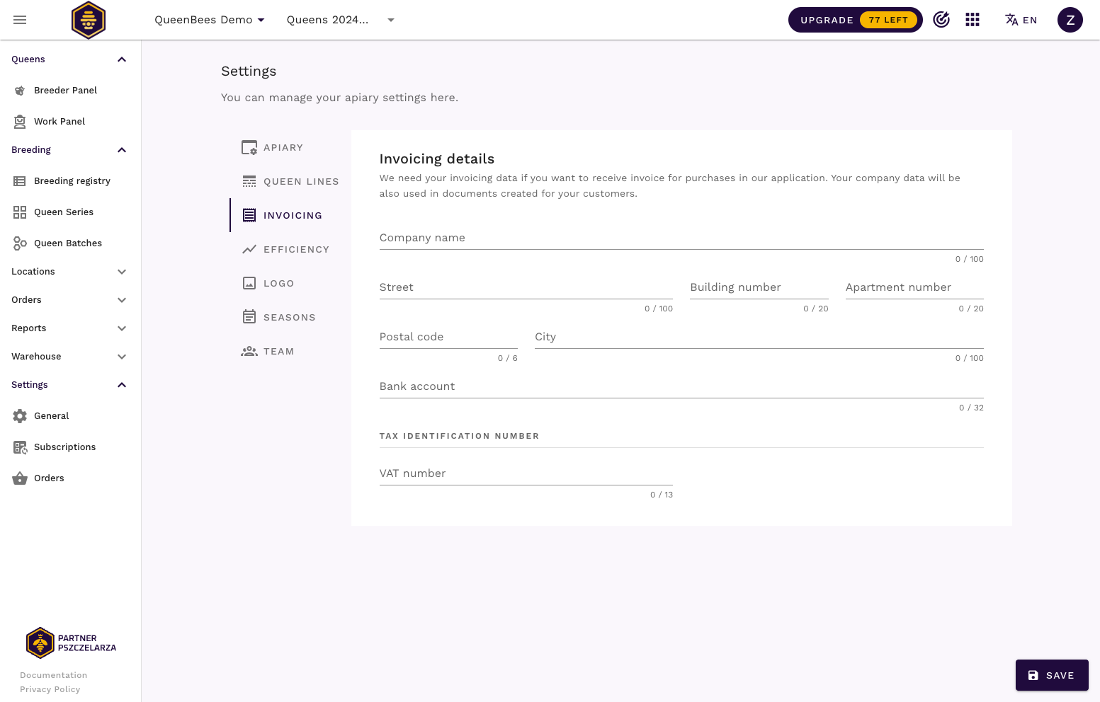 Impostazioni logo - logo caricato